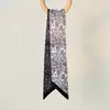Bufanda Corbata Pequeña Estilo Ins con Patrón Paisley, Espiga Estrecha para Mujer, Cinta de Puntos y Flores Pequeñas para Atar el Cabello o Envolver Bolsas