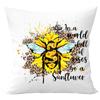 Almohada Logo Personalizado Amazon Funda de Almohada de Lino Cojín para Sofá o Mesita de Noche Girasol Funda de Almohada Impermeable Venta al por Mayor