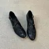 Zapatos Mary Jane retro franceses de cuero genuino con correa cruzada para mujer, con plataforma interior para aumentar altura, punta redonda, apertura poco profunda, cómodos para ir al trabajo, zapatos pequeños de cuero