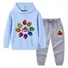 Nova coleção outono/inverno 2023 roupas infantis transfronteiriças suéter com capuz e calça conjunto de duas peças para bebê algodão manga longa