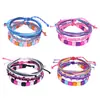 Pulsera tejida a mano cuerda de acrílico colorida trenza pulsera multicapa transfronteriza más vendida fabricantes de joyería al por mayor