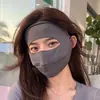 Máscara Protetora Solar Facekini Feminina, Protetor Solar Anti-UV Completo, Máscara Solar Fina de Seda Gelada de Verão