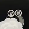 Pendientes de alta calidad para todo tipo de atuendos, pendientes de moda para hombres y mujeres, letras de pedrería, todo a juego, pasador de plata s925, accesorios de aleación