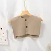Chal Pequeño de Hombro Tejido Coreano Nudo Casual para Habitación Bufanda con Botón Bufanda Exterior para Mujer Primavera y Otoño Chal Pequeño de Aire Acondicionado