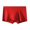 Roupa Íntima Vermelha para Homens no Ano do Signo Deles, Algodão Puro, Estilo Novo, Boxer de Cintura Média para Jovens, Boxer Vermelho de Casamento, Roupa Íntima Masculina