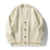 Suéter Cardigan de Tricô Grosso Texturizado para Homens e Mulheres, Novo Estilo Outono e Inverno, Jaqueta de Malha Versátil Casual Resistente para Casais