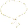 Cadena de Perlas Cinturón Delgado para Vestido de Mujer Cadena de Cintura Cinturón de Falda Cintura Ceñida Accesorios de Verano Falda Sencillo Combinable Decorativo
