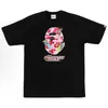 2026 Nueva Marca de Moda Bape Cabeza de Mono Peso Pesado Manga Corta Corte Holgado Unisex Camiseta para Pareja Estudiante