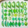 Paquete de materiales para accesorios de pendientes DIY, accesorio para el cabello de estilo antiguo, colgante de hoja con efecto plateado de color, acrílico naranja aleatorio de 50g