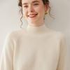 Suéter de Cachemira de Cuello Medio para Mujer Otoño e Invierno Nuevo Jersey de Manga Larga Color Sólido Interior Engrosado Cálido Tejido Base
