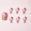 Hola Año Nuevo Hello Kitty Rojo Estilo Japonés Dibujos Animados Joyería para Uñas Resina Estéreo Gato Kt Aretes DIY Accesorios para Uñas
