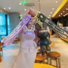 Livro Vermelho Pequeno Desenho Animado Cyberpunk Coelho de Gelatina Chaveiro Versátil Pingente de Bolsa de Menina Chaveiro de Carro Presente