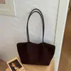 Bolso tote de gran capacidad para mujer 2026 nuevo elegante minimalista para ir al trabajo elegante color liso de moda bolso de hombro para debajo del brazo