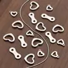 Pingente de Coração Polido em Aço Inoxidável Acessórios para Pulseira Colar de Joias DIY Conector em Forma de Coração Pingente Feito à Mão