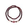 Pulsera Qiaoen púrpura negro vino tinto granate para mujer cristal natural cristal fresa pulsera DIY multicírculo al por mayor