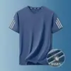 Camiseta de manga curta masculina verão corrida respirável fitness seda gelada secagem rápida roupas finas tops esportivos masculinos gola redonda