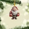 2025 Adorno Plano de Acrílico de Santa Claus para Regalo de Coche Adorno Navideño Decoración de Árbol de Navidad