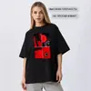 Camiseta de Verano Nueva de Algodón Puro de Manga Corta, Estampada, Tendencia Retro de Nicho de Gama Alta, Top Exterior Casual para Mujer
