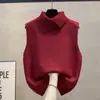 Chaleco de Punto con Solapa para Mujer, Nuevo Estilo Otoño/Invierno 2025, Corte Holgado, Ropa Exterior, Para Superponer, Chaleco Suéter Elegante