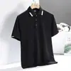 Tamanho Plus Verão Transfronteiriço Mais Vendido Camisa Polo de Nylon Seda Gelada Manga Curta Camiseta Polo com Toque Gelado Moda Solta Estilo Tendência