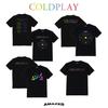 Camiseta Tour Mundial da Banda Coldplay 2025 Coldplay Mesmo Estilo Y2K Moda de Rua Europeia e Americana Manga Curta