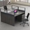 Escritorio de oficina de doble pantalla, diseño moderno y minimalista, mampara para estación de trabajo de empleado, mampara de oficina, y conjunto de escritorio y silla para oficina financiera