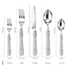 Juego de vajilla occidental de 5 piezas, cuchillo para bistec, tenedor y cuchara de acero inoxidable engrosado, vajilla occidental de estilo europeo transfronteriza Amazon