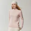 Bai Cai Rong 100% cachemira nueva colección 2026, prêt-à-porter de alta calidad, cuello semi-alto, dobladillo enrollado, estilo americano holgado y cómodo para otoño e invierno
