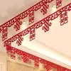 Cortina de puerta de boda, decoraciones florales, sala de estar de casa nueva, decoración de habitación nupcial, decoraciones para las habitaciones del novio y la novia, una colección completa de artículos para bodas, y el carácter "xi" (significa felicidad)