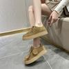 Zapatos de Plataforma para Amantes Zapatos Canguro de Plataforma para Hombre y Mujer 2025 Nuevos Mocasines de Cordones Puntiagudos Zapatos Pequeños de Cuero Joker Británico