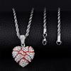 Colgante de acero inoxidable con forma de corazón roto, estilo hip hop transfronterizo europeo y americano, con personalidad de diamantes, para hombre y mujer.