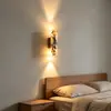 Lámpara de Pared de Mármol Transfronteriza con Iluminación Arriba y Abajo, Lámpara de Pared Cilíndrica Larga Estilo Americano para Fondo de Pared en Pasillo, Dormitorio, Mesita de Noche y Frente de Espejo