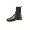 Botines de lana de punto estilo retro con elástico en la boca, puntera cuadrada, tacón grueso, tacón medio para mujer, botas Martin nuevas de otoño e invierno