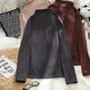 Camiseta Térmica de Cuello Medio Alto para Otoño e Invierno para Mujer, Color Sólido, Nuevo Estilo Ins Camiseta Interior de Manga Larga para Mujer
