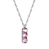 Joyería Transfronteriza Europea y Americana Collar con Incrustaciones de Diamantes de Acero Inoxidable Moda de Lujo Ligero Versátil Colgante Redondo de Diamante Cadena para Suéter Venta Directa del Fabricante