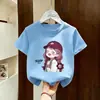 Camiseta de Manga Corta para Niña 2026 Nueva Verano Niñas Niños Grandes Manga Media Ropa para Niñas Tops para Niños Ropa para Niños Ropa de Algodón Puro T