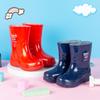 Botas de chuva infantis para meninos e meninas, cano baixo, antiderrapante, forrado com lã, quente, desenho animado, botas de chuva para estudantes, sapatos de borracha
