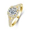 Anillo de Diamante Cubo de Azúcar con Brazo Dividido Exclusivo Transfronterizo Anillo de Moda de Lujo Ligero con Personalidad Accesorios de Joyería Versátiles para Mujer Anillo Venta al por Mayor