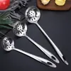 Cuchara sopera desnuda de acero inoxidable no magnético embudo para sopa 7# cuchara para olla caliente cuchara puntiaguda para el hogar cuchara de cocina cuchara para cocinar