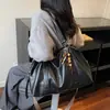 Bolsos para Mujer en Otoño e Invierno, Bolsos Grandes de Cuero Encerado Texturizado, Nueva Moda Transfronteriza, Bolsos Suaves tipo Almohada de Cuero, Bolsos Retro de Axila