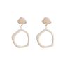 Agulha de prata rosto redondo emagrecimento moda sentido brincos nova moda brincos irregular resina orelha studs mulheres elegantes brincos clipe de orelha