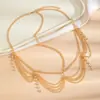 Accesorio para el Cabello con Colgante de Moneda Estilo Étnico Retro para Mujer, Tocado de Borla con Pedrería Estilo Palacio Antiguo Exótico para Sesión de Fotos Dunhuang