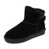 Botas de nieve de lana auténtica para mujer, invierno 2024, de piel de vaca gruesa y esmerilada, cálidas, resistentes al viento, de algodón antideslizante para exteriores.