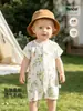 Ropa de Verano para Bebé, Categoría A, Mono Fino de Modal para Niños y Niñas, Ropa de Manga Corta con Aire Acondicionado para Recién Nacidos
