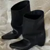 Botas de montar vintage de cuero para mujer con punta fina y que aumentan la altura, botines cortos de cuero suave con caña ancha adelgazantes, botas estilo Martin hasta la rodilla o media pantorrilla