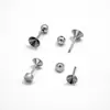 Acessórios de Aço Inoxidável Pérola Zircônia Stud de Osso da Orelha Integrado Suporte Vazio Disco Redondo Suporte de Orelha com Copo de Strass Conjunto