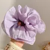 Diadema de lazo de encaje de moda, banda para el cabello extragrande estilo coreano, delicado patrón floral, perfecta para crear un peinado de moño