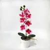 7 Orquídeas Borboleta Artificiais em um Vaso para Fotografia de Casamento, Adereços de Flores Artificiais, Decoração de Sala de Estar em Casa, Planta Artificial de Flores