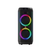 Alto-falante de festa com Bluetooth, áudio potente, duplo de 12 polegadas, 200W, para cantar, com luzes coloridas RGB rotativas