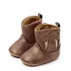 Sapatos de borracha macia para bebês e crianças pequenas, botas de bebê 0-1 ano, botas de neve, outono e inverno, novos sapatos antiderrapantes BJZ4071